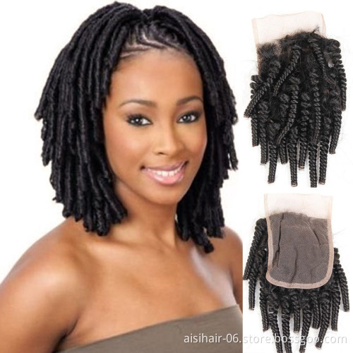 Aisi Hair Brazilian Natural Color Human Hair 4*4 Lace Closure  Funmi Hair Extensions